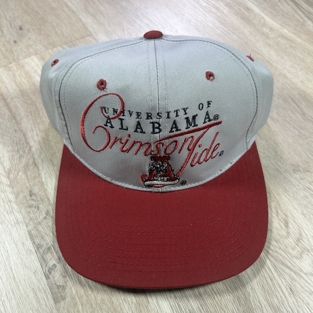VTG‎ Alabama Crimson Tide Snapback Hat College Signatures Gray Red Cap